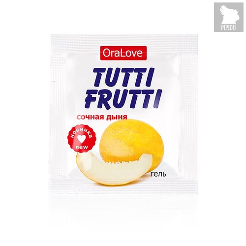 Пробник гель-смазки Tutti-frutti со вкусом сочной дыни - 4 гр. - Bioritm