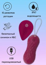 Бордовые вагинальные виброшарики с пультом ДУ Dea - 8,3 см., цвет бордовый - Lola Toys