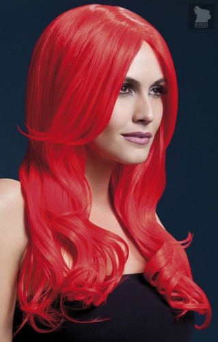 Красный парик с длинной челкой Khloe, цвет красный, S-L - Fever