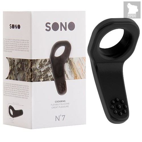 Эрекционное кольцо SONO №7 - Black, цвет черный - Shots Media