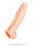 Телесная насадка на пенис с фиксацией мошонки - 18,5 см, цвет телесный - Toyfa