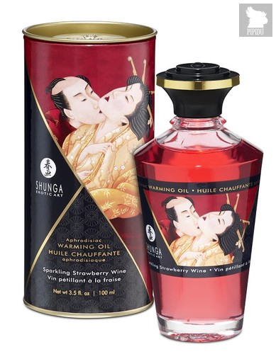 Массажное интимное масло с ароматом клубничного вина - 100 мл - Shunga Erotic Art
