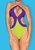 Стильный слитный купальник Playa Norte, цвет лайм, L - Obsessive