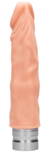 Телесный вибратор-реалистик Vibrating Dildo - 19,5 см., цвет телесный - Shots Media