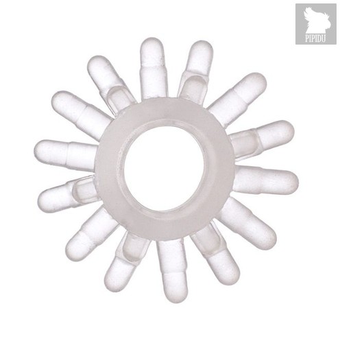 Прозрачное гелевое эрекционное кольцо с шипиками, цвет прозрачный - Toyfa