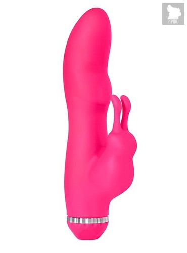 Розовый вибратор с клиторальным стимулятором PURRFECT SILICONE DELUXE RABBIT - 19 см, цвет розовый - Dream toys