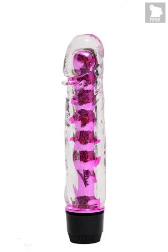 Вибратор прозрачный с дополнительными пупырышками розовый 17 х 3,5 см 47487-MM - 4sexdreaM