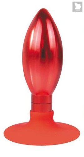 Красная каплевидная анальная пробка - 10 см., цвет красный - Bioritm
