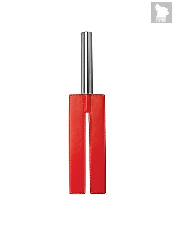 П-образная шлёпалка Leather Slit Paddle - 35 см, цвет красный - Shots Media