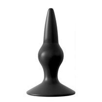 Чёрная анальная пробка с утолщающим шариком - 9 см., цвет черный - Bioritm