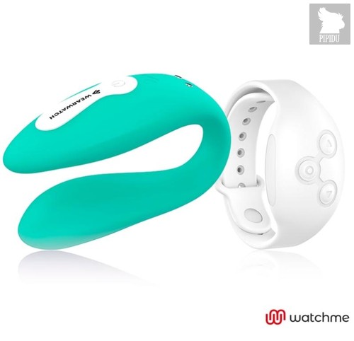 Зеленый вибратор для пар с белым пультом-часами Weatwatch Dual Pleasure Vibe, цвет зеленый - Dreamlove