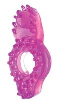 Розовое эрекционное кольцо с бугорками, цвет розовый - Bioritm