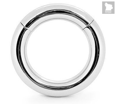 Серебристое большое эрекционное кольцо на магнитах - Bioritm