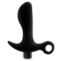 Черный анальный вибратор Silicone Vibrating Prostate Massager 01 - 10,8 см., цвет черный - Blush Novelties