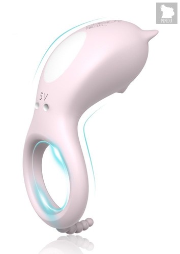 Нежно-розовое эрекционное кольцо CORA с вибрацией, цвет розовый - S-hande