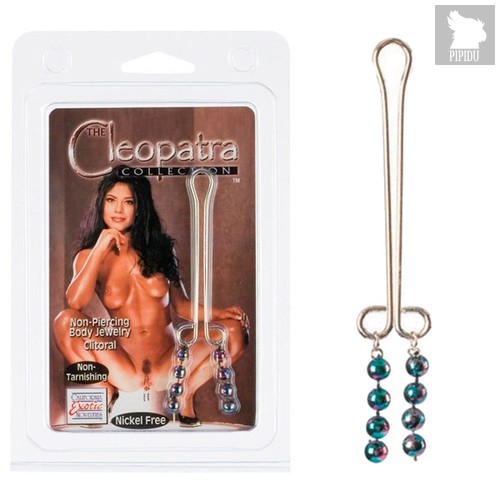 Зажим на половые губы Cleopatra Collection Clitoral Jewelry Beads, цвет серебряный/хром - California Exotic Novelties