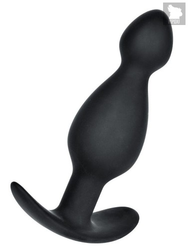 Черная анальная пробка с ограничителем - 11,5 см, цвет черный - Toyfa