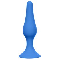 Синяя анальная пробка Slim Anal Plug Medium - 11,5 см - Lola Toys