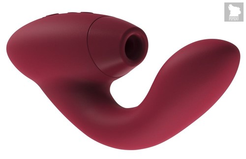 Бордовый стимулятор Womanizer DUO с вагинальным отростком, цвет бордовый - Epi24