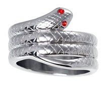 Малое кольцо под головку пениса в форме змеи, цвет серебряный - Toyfa