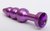 Фиолетовая фигурная анальная ёлочка с фиолетовым кристаллом - 11,2 см, цвет фиолетовый - 4sexdreaM