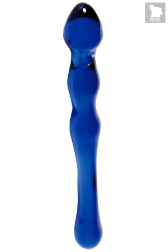 Синий стеклянный фаллоимитатор с наплывами - 21 см, цвет синий - Sexus