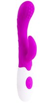 Вибратор Arthur с клиторальным пальчиком и эффектом волны - 20 см, цвет фиолетовый - Baile