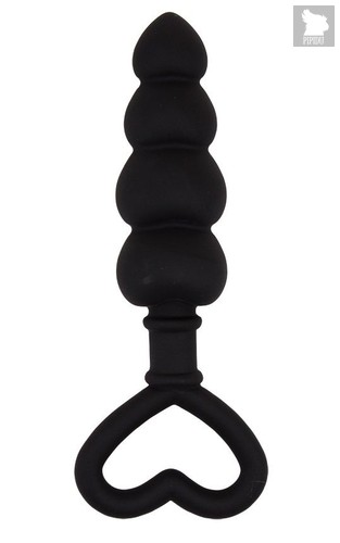 Черный анальный массажер Beaded Luv Probe - 15,6 см., цвет черный - Chisa