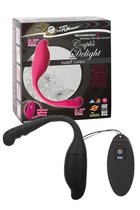 Чёрный вибростимулятор с пультом ДУ Couples Delight Remote Control Vibe, цвет черный - Nanma (NMC)