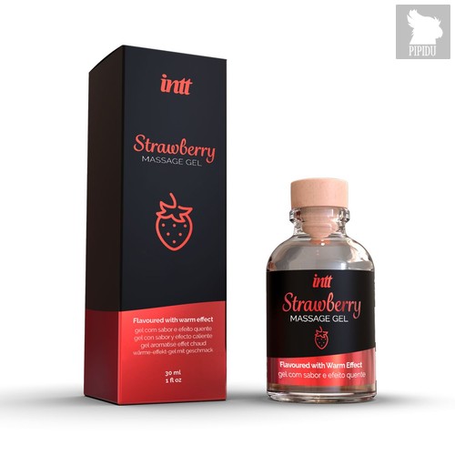 Массажный гель с ароматом клубники Strawberry - 30 мл. - INTT