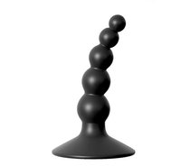 Чёрный фигурный изогнутый анальный стимулятор - 8,5 см., цвет черный - Bioritm