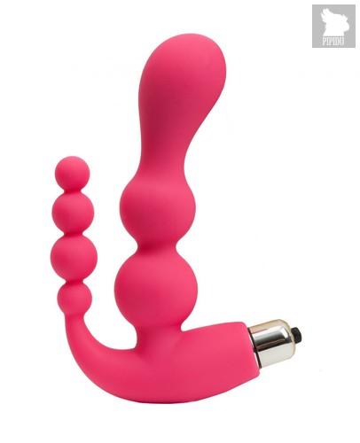 Розовый анально-вагинальный вибромассажер - 17 см, цвет розовый - 4sexdreaM