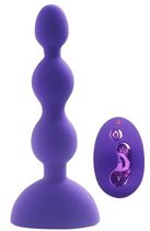 Фиолетовый анальный вибростимулятор Anal Beads S с пультом ДУ - 14,5 см., цвет фиолетовый - Howells