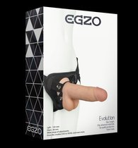 Страпон harness со съемной насадкой - 16,5 см, цвет телесный/черный - Egzo