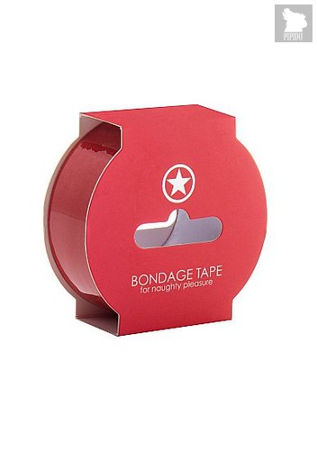 Красная лента Non Sticky Bondage Tape - 17,5 м., цвет красный - Shots Media