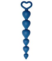 Синяя анальная цепочка Heart Ray - 17,5 см, цвет синий - Le Frivole