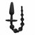 Чёрная анальная елочка с рукоятью в виде пробки No.54 Butt Plug with Anal Chain, цвет черный - Shots Media