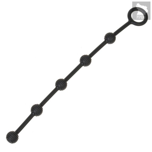 Черная анальная цепочка с кольцом - 30 см., цвет черный - Oyo