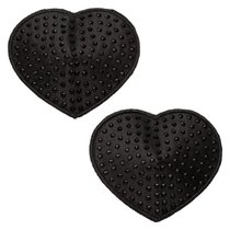 Черные пэстисы в форме сердечек Heart Pasties, цвет черный - California Exotic Novelties