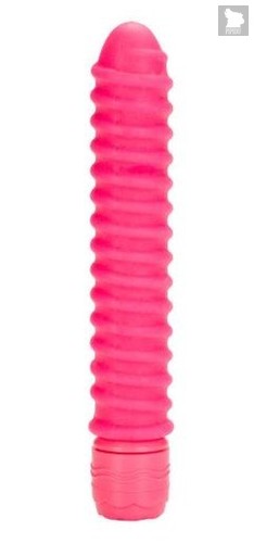 Розовый вибратор со спиралевидным рельефом Sorority Screw - 12,75 см., цвет розовый - California Exotic Novelties