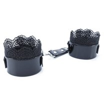 Изысканные наручники с кружевом Black BDSM Light, цвет черный - БДСМ лайт