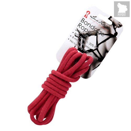 Хлопковая веревка Bondage Rope 3M для связывания, цвет красный - Lux Fetish