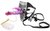 Фиолетовый страпон на трусиках с вибрацией и клиторальным зайчиком - 17,8 см, цвет фиолетовый - Nanma (NMC)