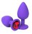 Фиолетовая анальная пробка с красным стразом - 6,8 см., цвет красный - Vandersex