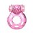 Розовое эрекционное кольцо с вибрацией Pink Bear, цвет розовый - Baile