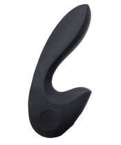 Нереалистичный вибратор Sense Max с клиторальным отростком - 16 см., цвет черный - Sense Max