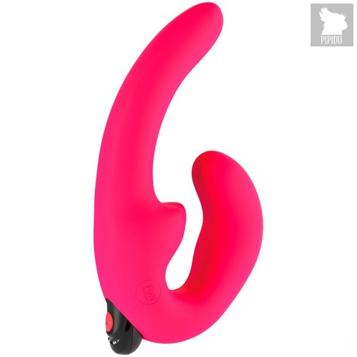 Розовый страпон с вибрацией Sharevibe - 22 см, цвет розовый - Fun factory