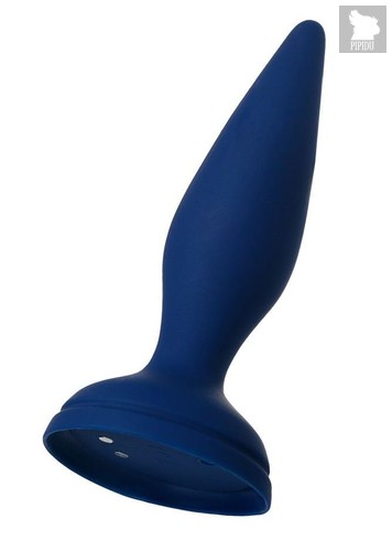 Синяя анальная вибровтулка OPlay Unico с пультом ДУ - 13,5 см., цвет синий - Toyfa