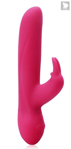 Розовый силиконовый вибратор с клиторальным отростком и 7 режимами вибрации - 21 см., цвет розовый - Erotic Fantasy