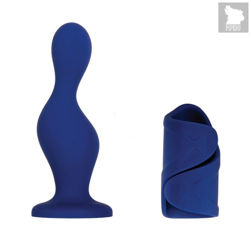 Мужской набор в синем цвете In s & Out s: вибромастурбатор и анальный плаг, цвет синий - Gender x